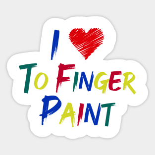 I Heart Love To Finger Paint I'm Paint Cute Couple Valentine Sticker